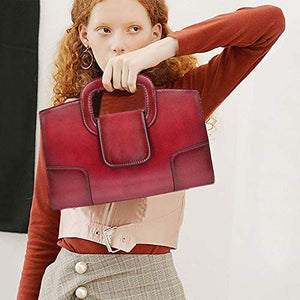 Vintage Flap Red Tote Top Handle Satchel Handbags