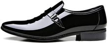 Load image into Gallery viewer, Slip-on Black Pointed-Toe Loafer Dress Shoes