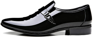 Slip-on Black Pointed-Toe Loafer Dress Shoes