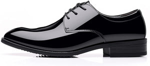 Men's Lace Up Black Tuxedo Dress Shoes