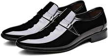 Load image into Gallery viewer, Slip-on Black Pointed-Toe Loafer Dress Shoes