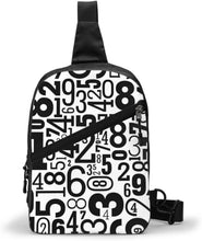 Load image into Gallery viewer, Black Geometry Crossbody Backpack