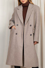 Load image into Gallery viewer, Stone Brown Wool Double Breasted Long Boxy Coat