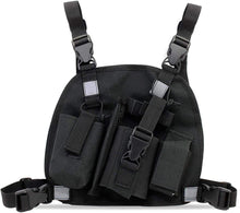 Load image into Gallery viewer, Reflective Black Radio Chest Harness Chest Front Pack Pouch