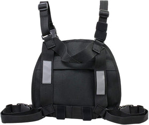 Reflective Black Radio Chest Harness Chest Front Pack Pouch