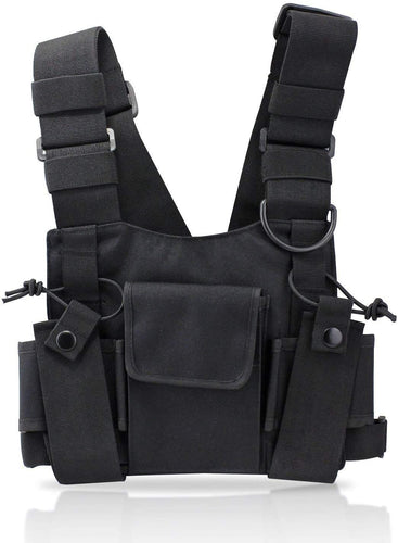 Black Radio Chest Harness Chest Front Pack Pouch