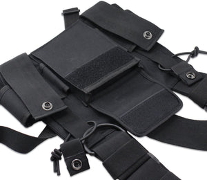 Black Radio Chest Harness Chest Front Pack Pouch