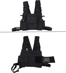 Black Radio Chest Harness Chest Front Pack Pouch