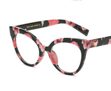 Load image into Gallery viewer, Floral Pink Cat Eye Clear Vintage Style Glasses