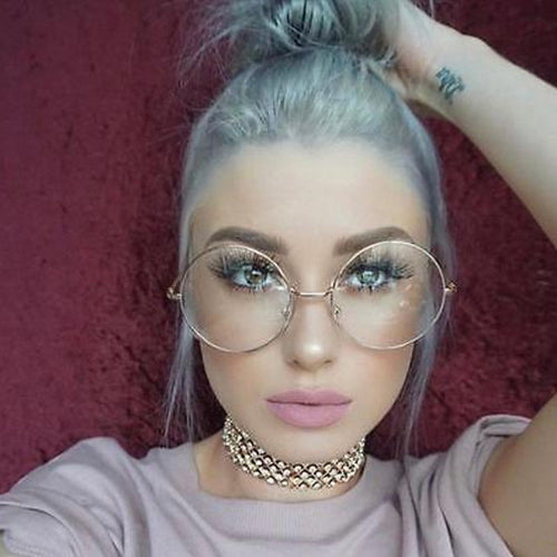 Vintage Style Clear Round Gold Glasses