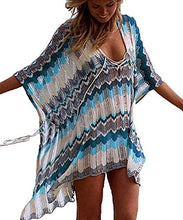 Load image into Gallery viewer, Odessa Blue Stripe Summer Swimsuit Cover up