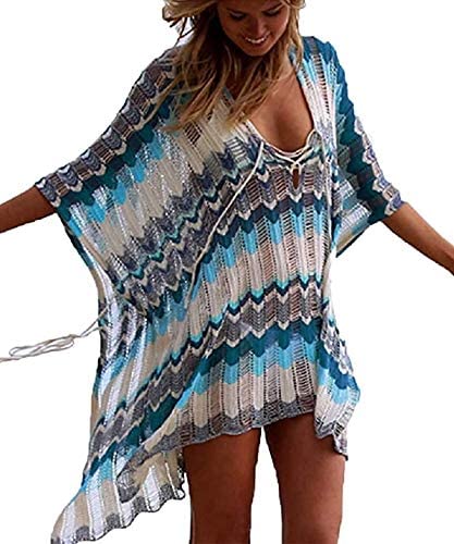 Odessa Blue Stripe Summer Swimsuit Cover up