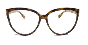 Tortoise Style Oversized Cat Eye Clear Glasses