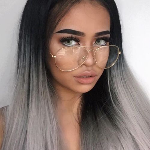 Gold Clear Oversized Designer Glasses