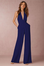 Load image into Gallery viewer, Giovanni Blue Halter Wide Leg Jumpsuit
