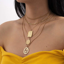 Load image into Gallery viewer, Boho Coin Layered Gold Necklace Butterfly Jewelry