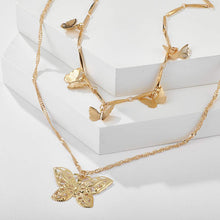 Load image into Gallery viewer, Butterfly Necklace Gold Dainty Choker Jewelry