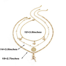 Load image into Gallery viewer, Minimalist Necklace Gold Flower Butterfly Coin Choker Jewelry