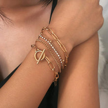 Load image into Gallery viewer, Handmade Minimalist Gold Charm Layering Bracelets Set