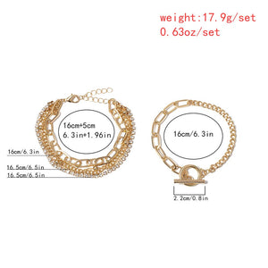 Handmade Minimalist Gold Charm Layering Bracelets Set