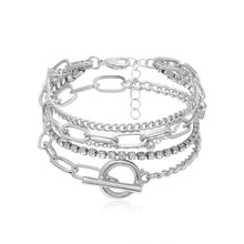 Load image into Gallery viewer, Handmade Minimalist Silver Charm Layering Bracelets Set