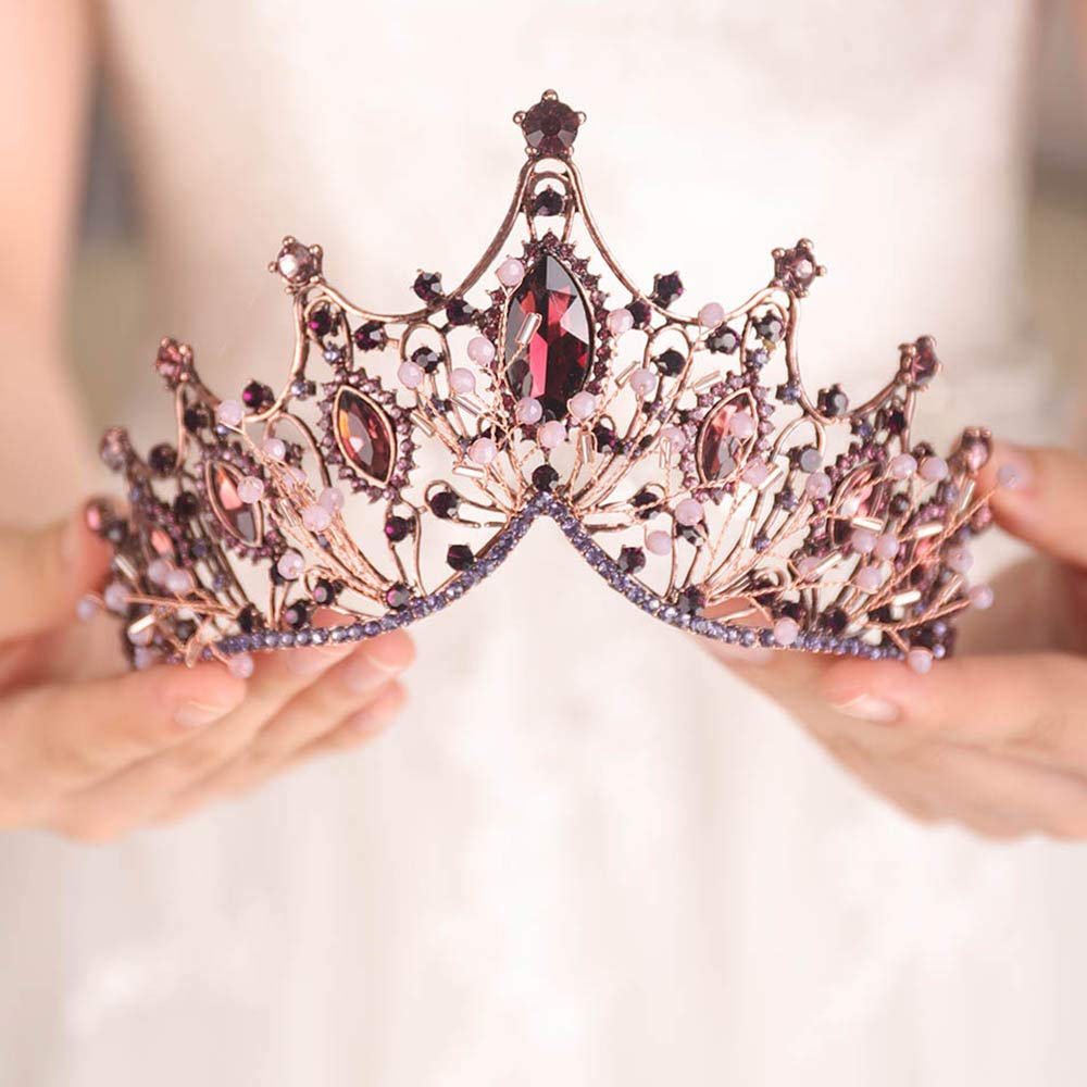 Rhinestones Purple Tiara Crown