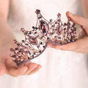 Rhinestones Purple Tiara Crown