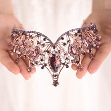 Load image into Gallery viewer, Rhinestones Purple Tiara Crown