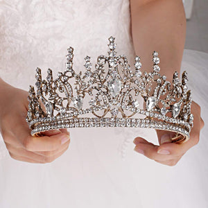 Crystal Rhinestones Gold Tiara Crown