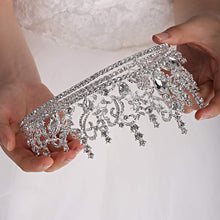 Load image into Gallery viewer, Crystal Rhinestones Silver Tiara Crown
