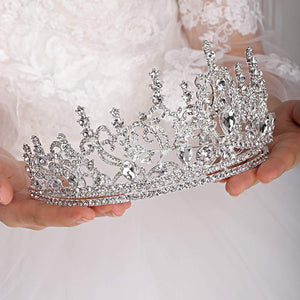 Crystal Rhinestones Silver Tiara Crown