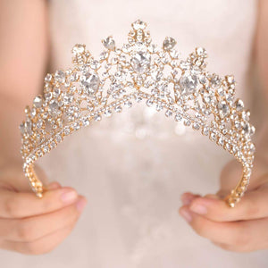Gold Rhinestones Vintage Tiara Crown