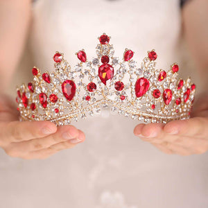 Red Rhinestones Vintage Tiara Crown