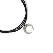 Load image into Gallery viewer, Women&#39;s Black Moon Crescent Pendant Choker Handmade Necklace