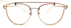 Gold Designer Retro Metal Frame Glasses