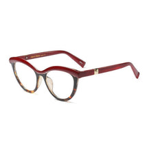 Load image into Gallery viewer, Tortoise Red Ombre Cat Eye Clear Glasses