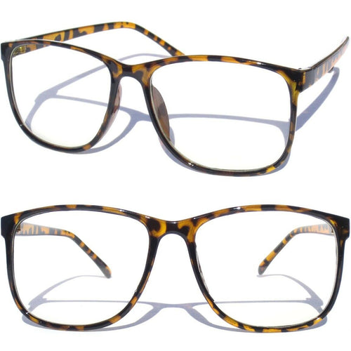 Vintage Style Retro Tortoise Clear Glasses