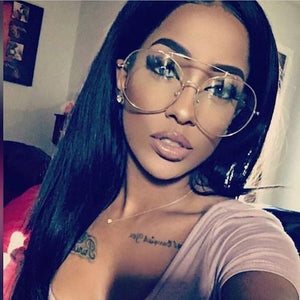 She's Nice Gold Clear Aviator Style Glasses