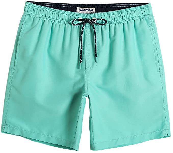 Men's Solid Mint Green Swim Shorts