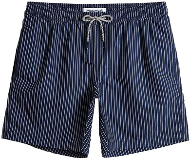 Men's Stripe Denim Blue Swim Shorts