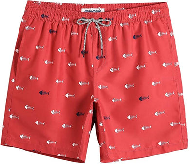 Men's Fishbone Scarlet Swim Shorts