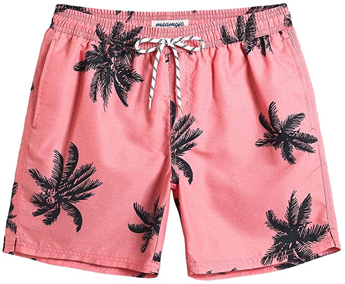 Men's Palm Tree Red Swim Shorts