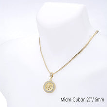 Load image into Gallery viewer, Lion Medallion Pendant 20&quot; Miami Cuban Chain Necklace