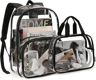 Durable Black Clear Bookbags Transparent Backpack