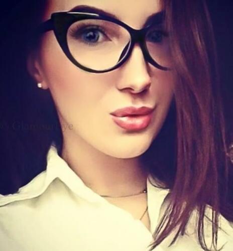 Vintage Style Cat Eye Black Clear Elegant Glasses