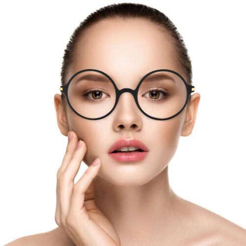 Black Retro Round Women's Clear Glasses