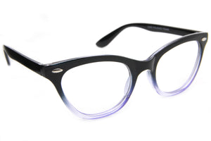 Ombre Cat Eye Clear Lens Two Tone Glasses