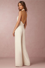 Load image into Gallery viewer, Giovanni White Halter Wide Leg Jumpsuit