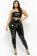 Load image into Gallery viewer, Plus Size Black Latex High Waist Leather Leggings