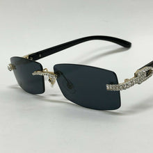 Load image into Gallery viewer, Men&#39;s Black Designer Style Clear Square Studded Frames